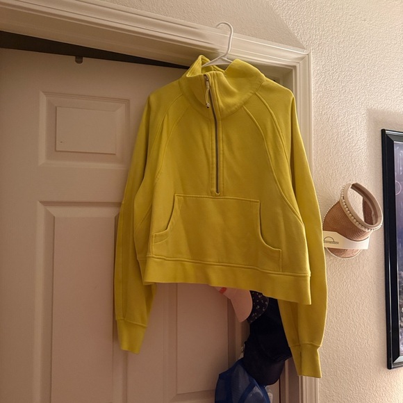 Women's Yellow Half-Zip Pullover - Picture 4 of 7